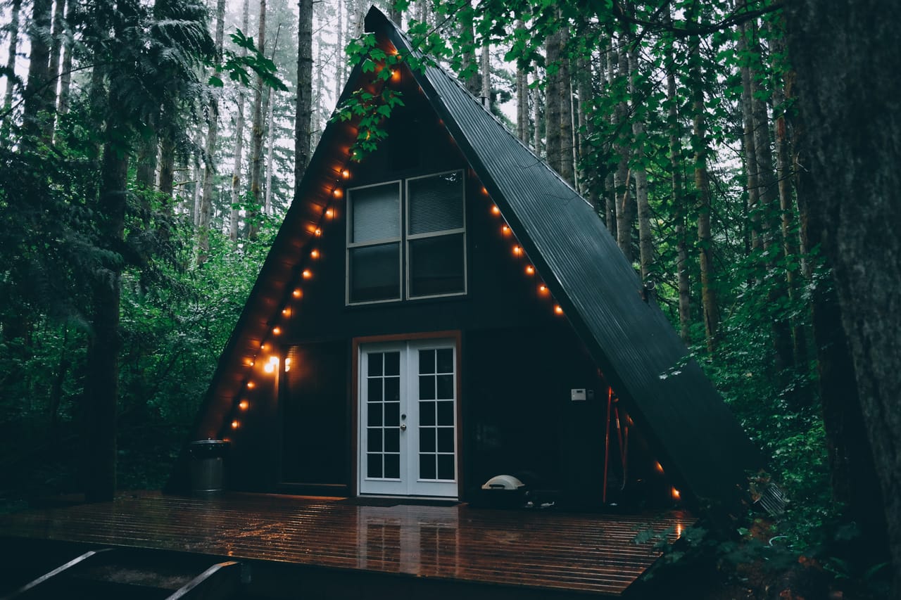 A cozy cabin in the woods